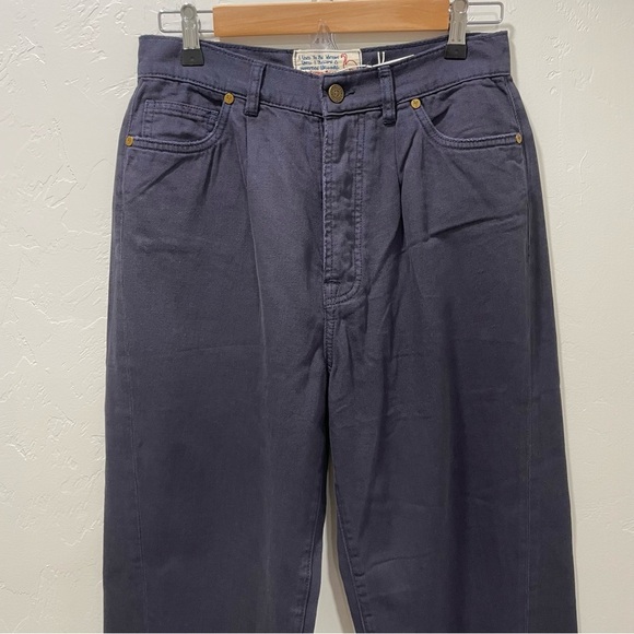 NWT Free People x Sandrine Rose Navy Blue Wide Leg Cotton Pants Size 28 - Picture 6 of 15